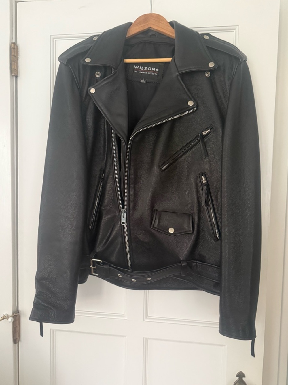 Wilson Motorcycle/Biker Leather Jacket - LARGE